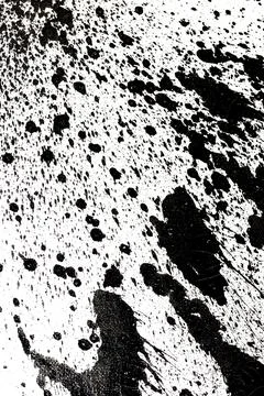 Messy Creative Ink Splatters Drips and Inkblot Close Up on White Background Stock Illustration