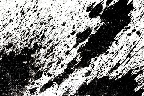 Messy Creative Ink Splatters Drips and Inkblot Close Up on White Background Stock Illustration