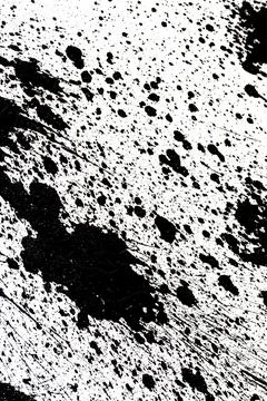 Messy Creative Ink Splatters Drips and Inkblot Close Up on White Background Stock Illustration