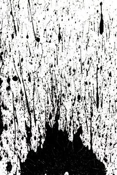 Messy Creative Ink Splatters Drips and Inkblot Close Up on White Background Stock Illustration