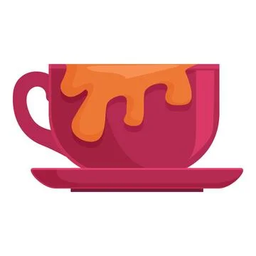 Messy cup of coffee or tea overflowing onto saucer Stock Illustration