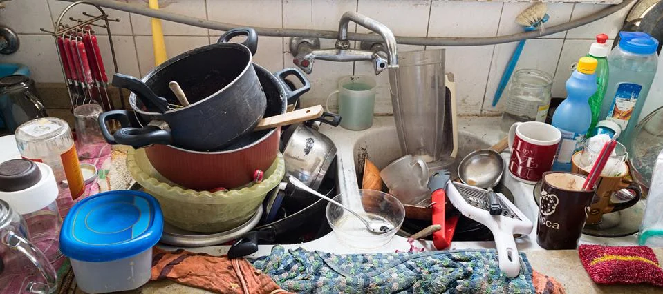 Messy Dirty Kitchen Stock Photos