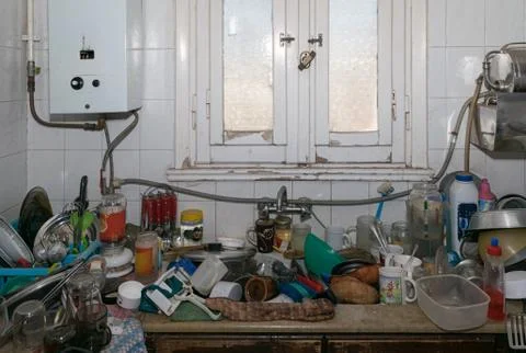 Messy Dirty Kitchen Stock Photos