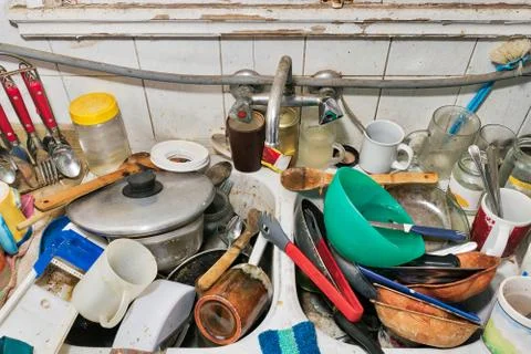 Messy Dirty Kitchen Foto stock