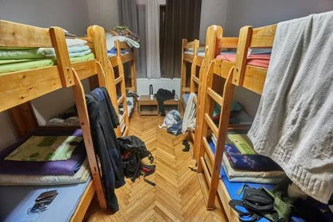 Messy dormitory room Stock Photos