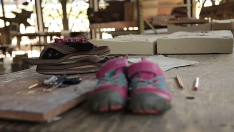 Messy floor Video stock 104970295