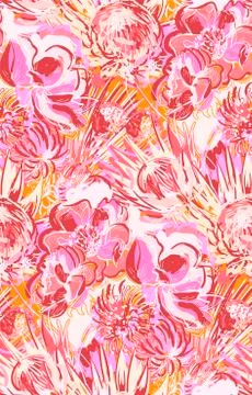 Messy garden flower paint pattern vector textured 库存插图
