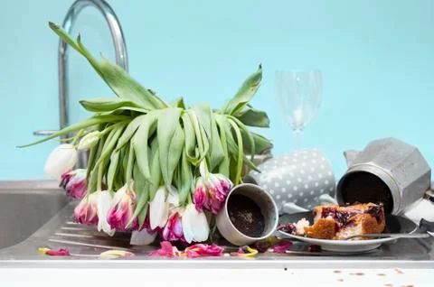 Messy Kitchen Close Up Фото