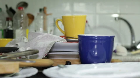 Messy kitchen Stock Footage 32702754