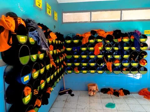 Messy laundry room Stock-Fotos