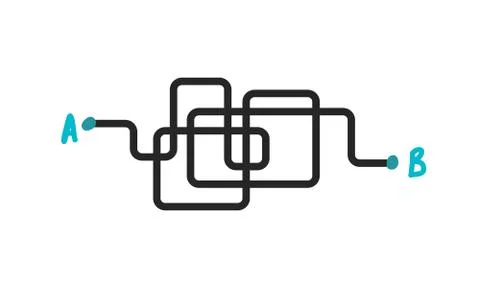 Messy line, distance between dots hand drawn vector illustration Stock Illustration