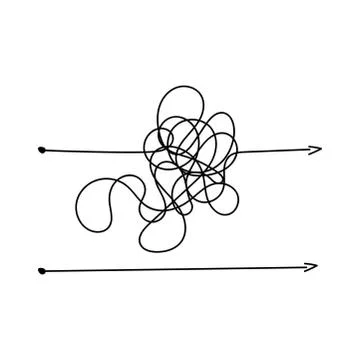 Messy line like hard and easy way. flat linear trend modern art graphic rando Stock Illustration
