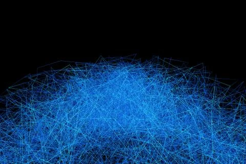 Messy lines of network connection, future technology data transmission Illustrazione stock