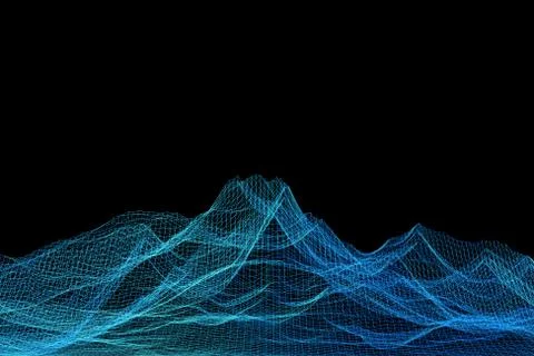 Messy lines of network connection, future technology data transmission Illustrazione stock