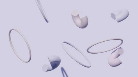 Messy objects collision bounce on color background Stock Footage 133942079