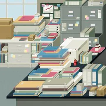 Messy office Stock Illustration