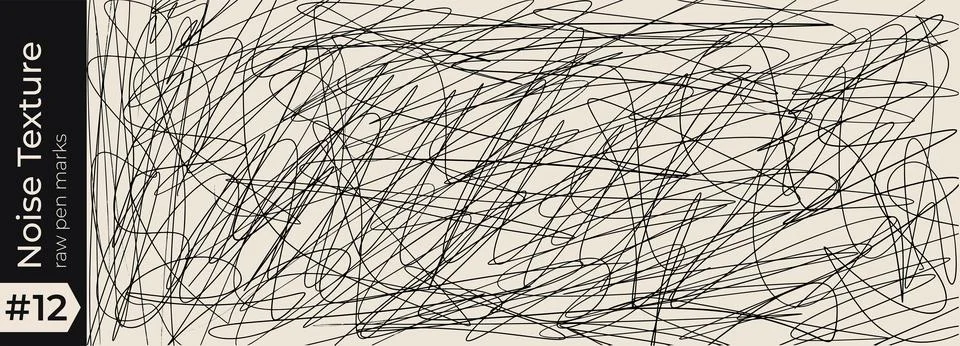 Messy pen noise texture with scribble scratch messy and pencil sketch squiggle Stock Illustration