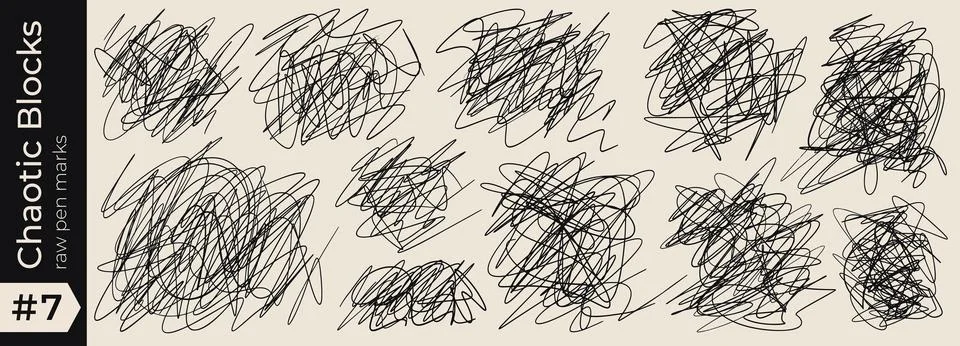 Messy pen texture with scribble scratch squiggle and random pencil tangle doodle Stock Illustration
