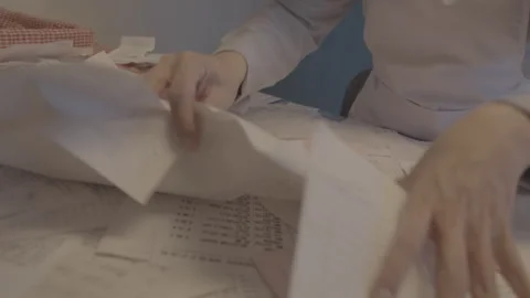 Messy pile of shopping notes Stock Footage 270702573