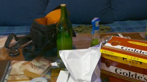 Messy Room - Dirty Table Stock Footage 46236082