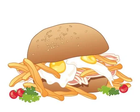 Messy sandwich Stock Illustration