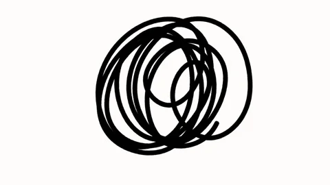 Messy Scribble Animation Hand-Drawn Chaotic Line Doodle Loop with Transp Stock Footage 306367855