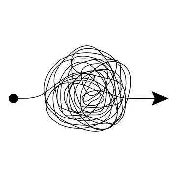 Messy scribble arrow line route. Stock Illustration
