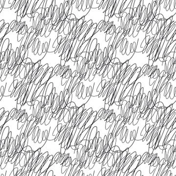 Messy scribble hand drawn vector seamless pattern Illustrazione stock