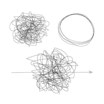 Messy shapes. Confuse concept Stock Illustration