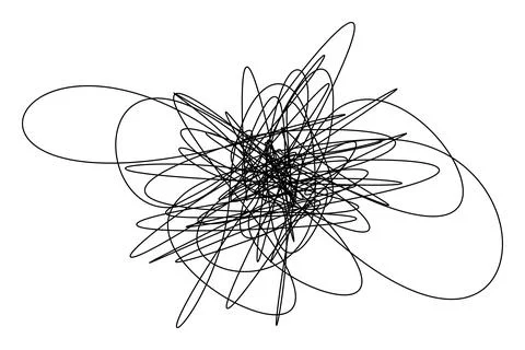 Messy String Flat Graphics Illustration 스톡 일러스트