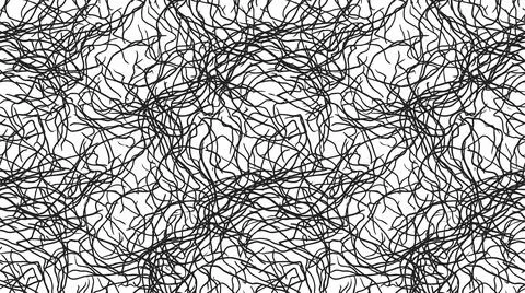 Messy tangled lines abstract pattern background black and white sketch hand.. Stock Illustration