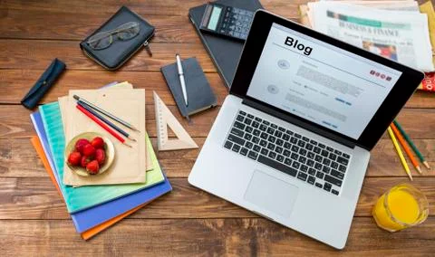 Messy workspace of freelancer concept Stock Photos