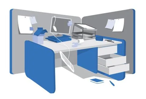 Messy workstation Stock Illustration