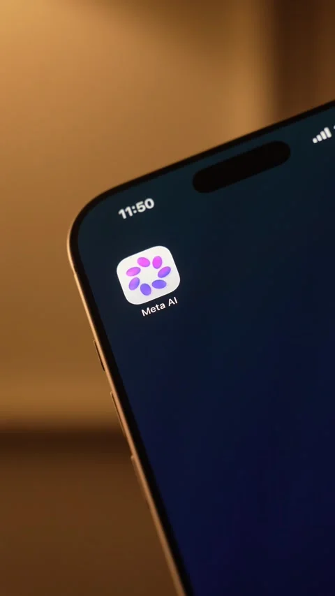 Meta AI App Opening on Smartphone Screen Stock Footage 343428304