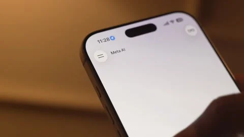 Meta AI App Opening on Smartphone Screen Stock Footage 343428371
