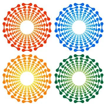 Meta ball Connect Dot Set. Molecule chain. Circle Shapes. Abstract Geometri.. Illustrazione stock