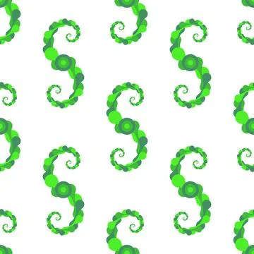 Meta ball Connect Dot Set. Seamless Spiral Green Molecule chain. Circle Sha.. Illustrazione stock