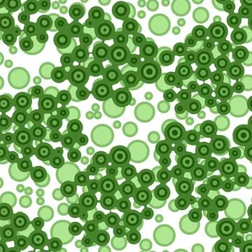 Meta ball Connect Dot Set. Green Seamless Molecule chain. Circle Shapes. Abst Stock Illustration