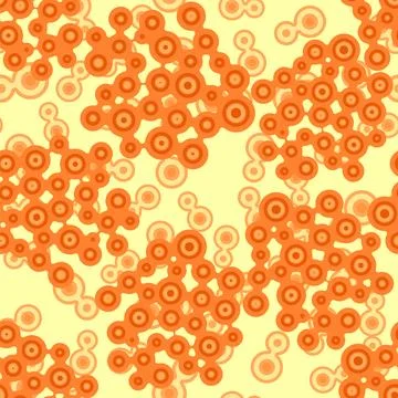 Meta ball Connect Dot Set. Orange Seamless Molecule chain. Circle Shapes. A.. Illustrazione stock