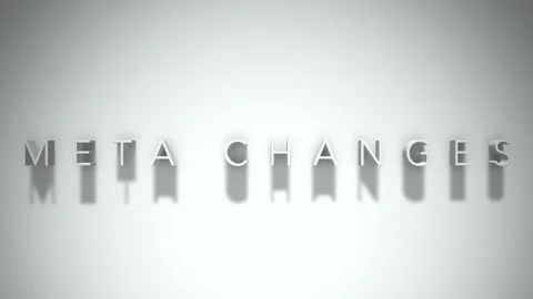 Meta changes 3D title animation white text on a white background Stock Footage 299370918