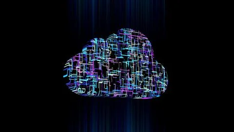 Meta Cloud, 3D illustration, symbol of cloud technology in modern digital wor Stock-Illustration