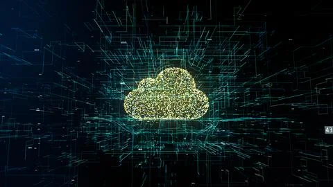 Meta Cloud, 3D illustration, symbol of cloud technology in modern digital wor Stock Illustration