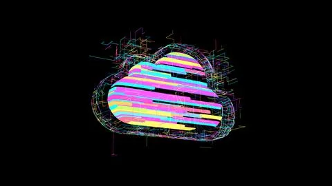 Meta Cloud, 3D illustration, symbol of cloud technology in modern digital wor Stock Illustration