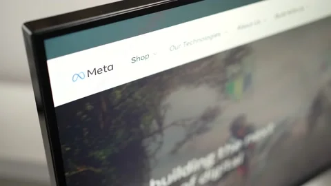 Meta Company Website on a Computer Screen Closeup Stock-Footage 218338692