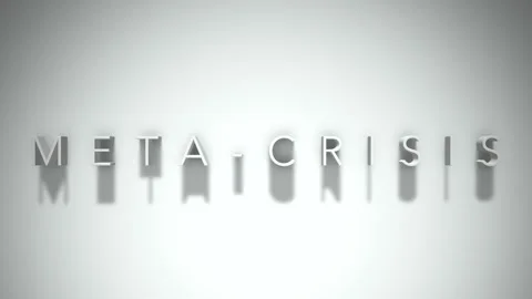 Meta-Crisis 3D title animation with shadows on a white background Stock-Footage 296673399