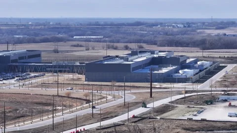 Meta Iowa Data Center Largest in the world -telephoto, pan Stock Footage 297913966