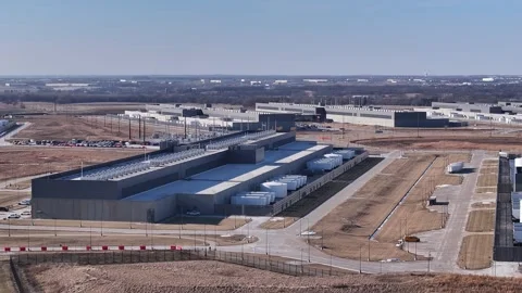 Meta Iowa Data Center Largest in the world -southern  end shot Stock Footage 297915475