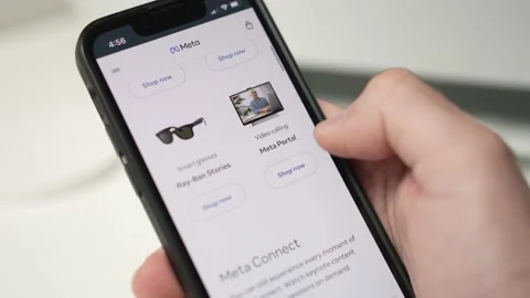 Meta Quest Website With Virtual Reality Technology to Purchase Stock Footage 223263726