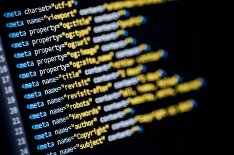 Meta tags html code Stock Photos