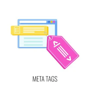 Meta tags icon. SEO, increase the quantity and quality of traffic Stockillustratie